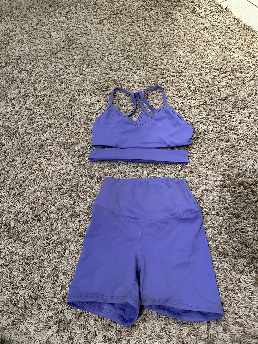 girls purple dance sports bra and short set from Five dancewear
